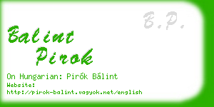 balint pirok business card