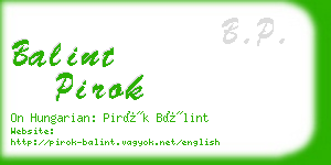 balint pirok business card